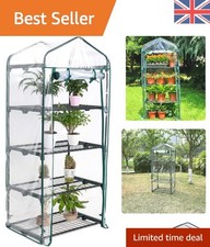 Compact Ram 4 Tier Garden Greenhouse with Roll-up Zip Door ? Outdoor Plant Haven