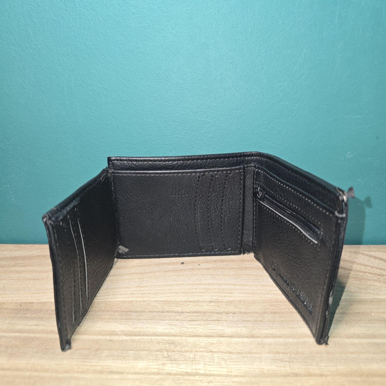 Mens Black Animal Faux Leather Bifold Wallet image 3