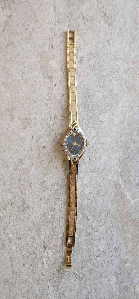 Reloj Jules Jurgensen Suizo Diamante Zafiro Bisel Cuarzo Vintage Batería Nueva Foto 4 de 4