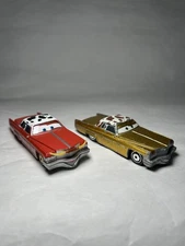 Disney Pixar Cars Diecast Rust-Eze Tex Dinoco Gold & Red Dex Heavy Metal Mater