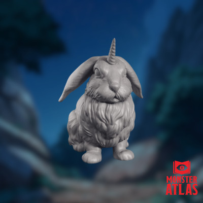 Almiraj Mini | Horned Bunny Familiar Miniature | By Monster Atlas
