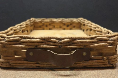 Pyrex Corning Vtg baking dish wicker basket 14"x9"x2" model 233N Corning NY