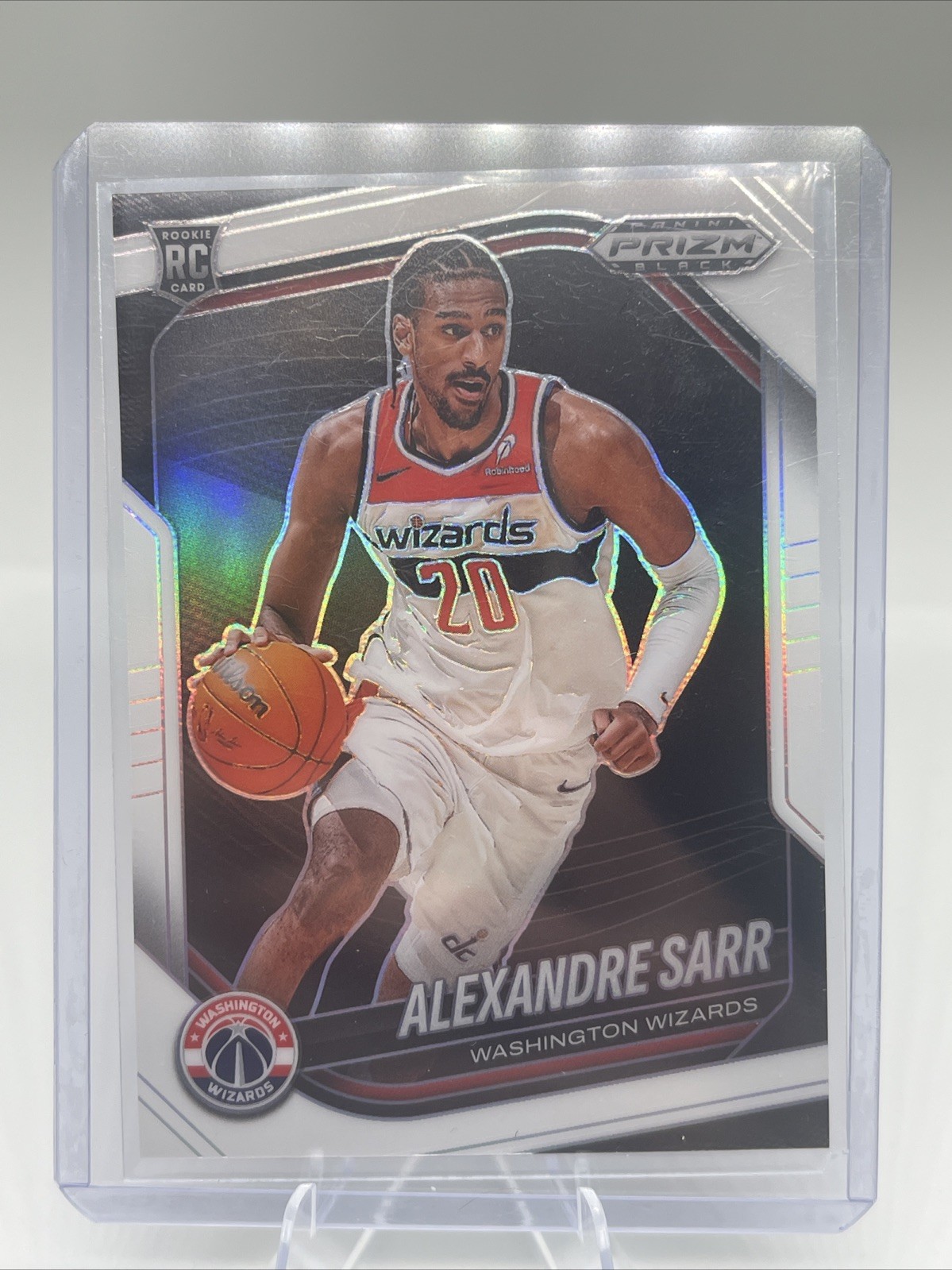 2024-25 Panini Prizm Black - Alexandre Sarr #46 White Prizm /175 (RC)
