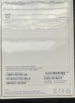 Apple iPhone X 256 GB Space Gray A1865, Unlocked Authentic Sealed