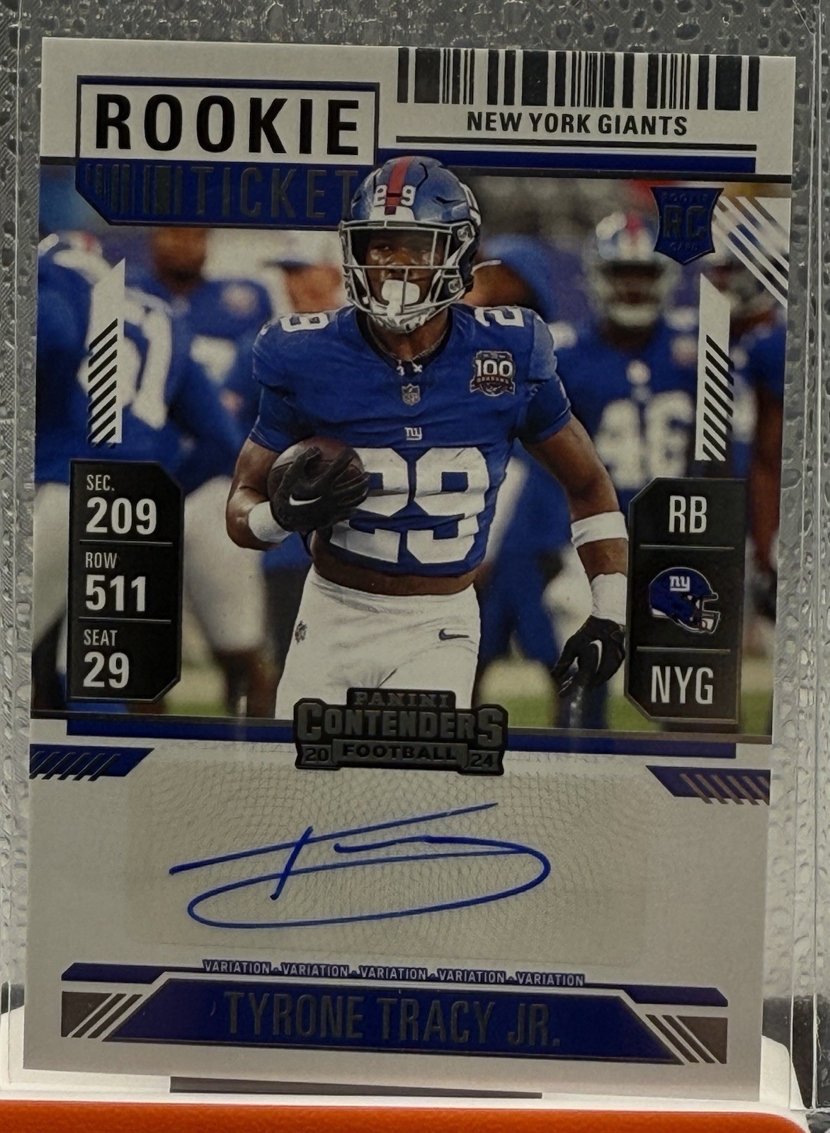 2024 Panini Contenders Tyrone Tracy Jr. Rookie Ticket Variation Auto NY Giants