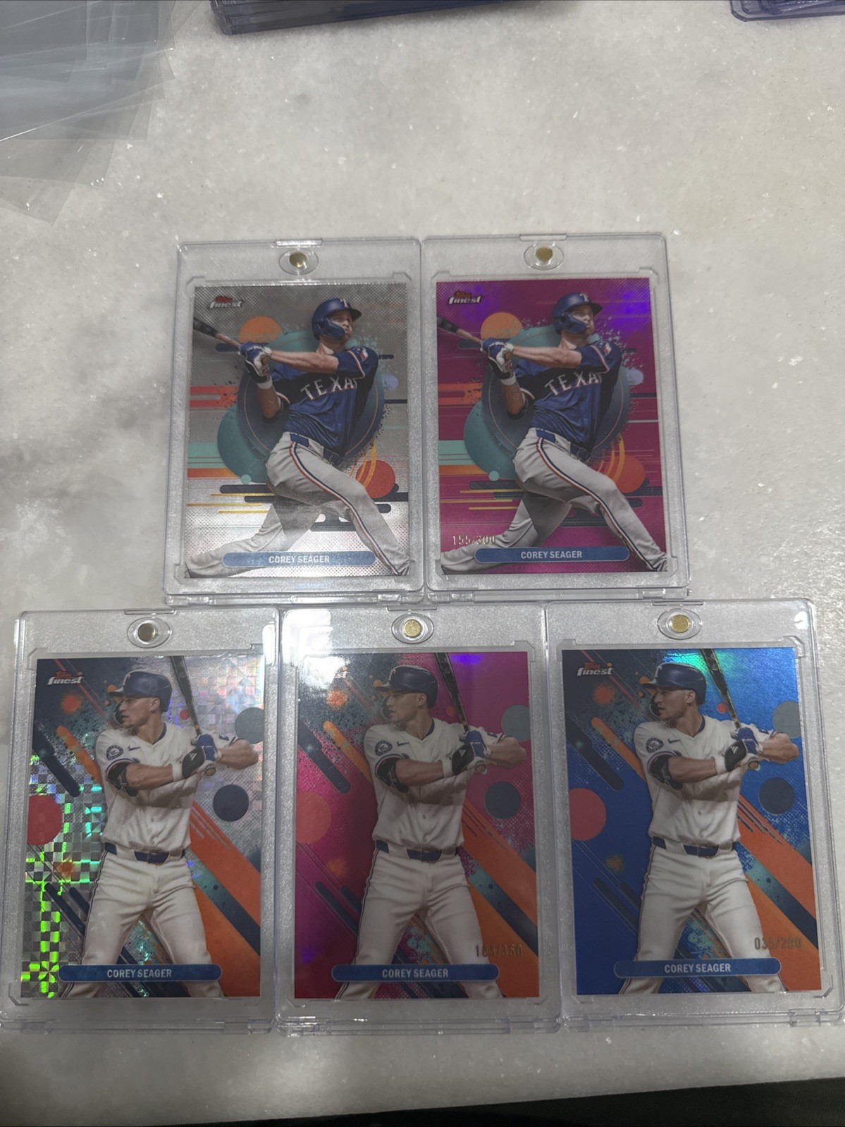 LOT OF 5 - 2025 Topps Finest Corey Seager Texas Rangers