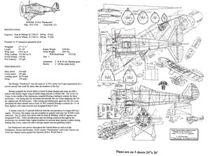 1/12 Scale Boeing P-26 "Peashooter" (26") RC Plans,Templates and Instructions
