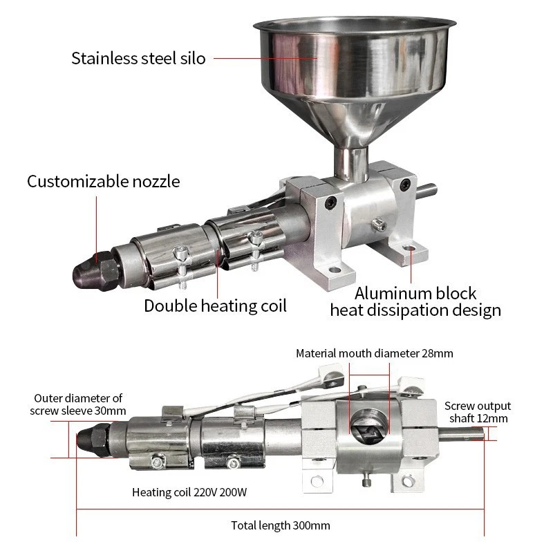 3D 长丝单螺杆挤出机 220V 微塑料挤出加工机 — 第 3/4 张图片