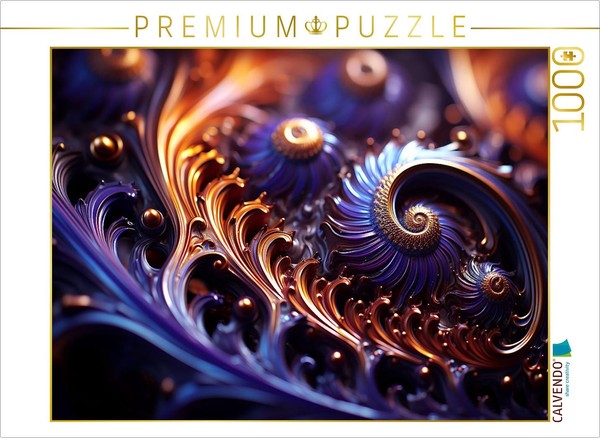 Calvendo Puzzle Julia Fractal Purple 3D | 1000 Pieces, Finished Size 25.2 × 18.9-image