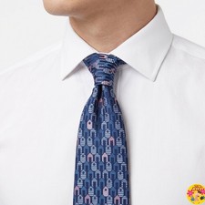 Men's Silk Tie by Alexandre Savile Row Beach Hut 8.5 cm Blade Gift Office Wear