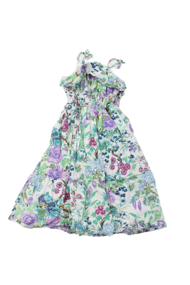 Vestido Janie and Jack Niñas Floral Sin Mangas Cuello Cuadrado Blanco Talla 4 Foto 2 de 4