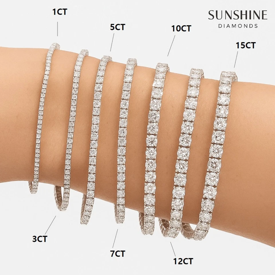 2.80 Ct D/VVS Lab Grown Round Diamond Tennis Bracelet White Gold - Ready To Ship - Image 4 of 4