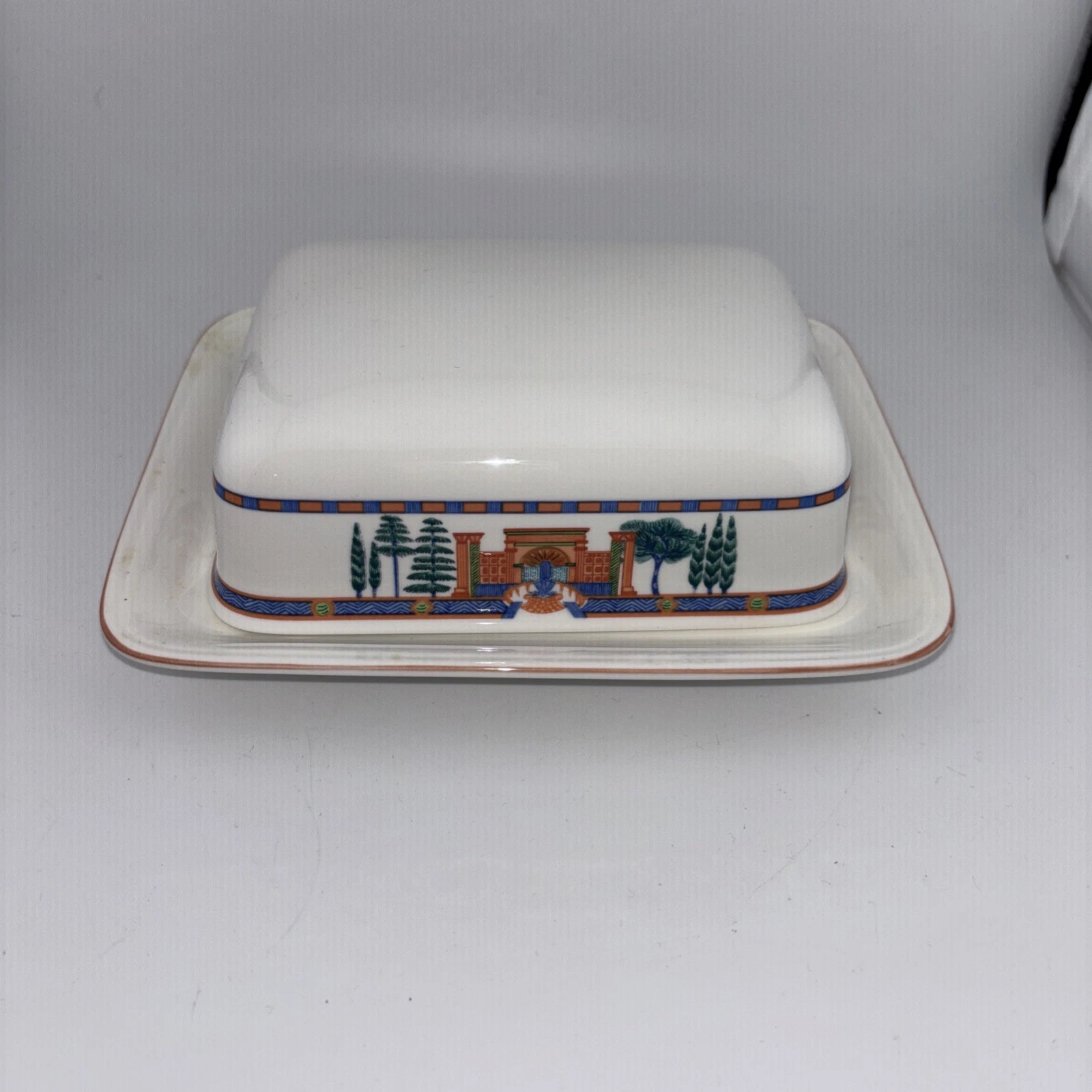 Villeroy & Boch Via Appia Butter Dish w/ Lid Porcelain EUC