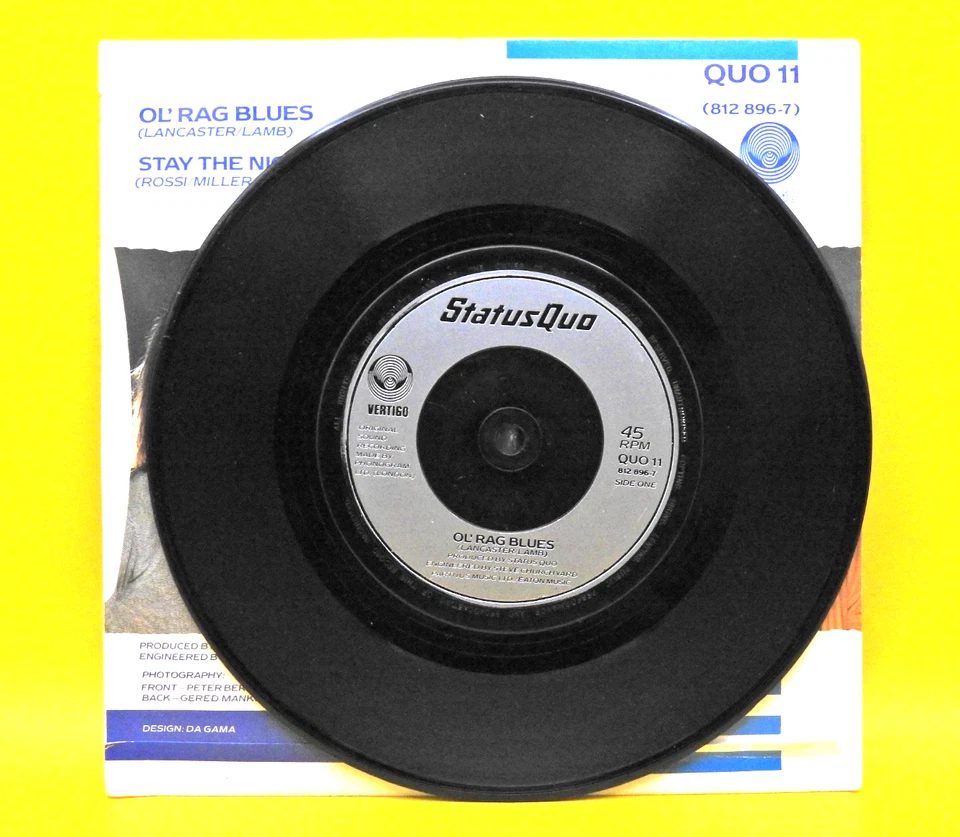 Status Quo - Ol' Rag Blues 1983 UK 7" Vinyl Single QUO11 VG+/EX - Image 3 of 4
