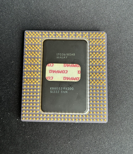 Intel Pentium Pro 200MHz SL22Z – 512K – złota ceramika – vintage procesor – znak Compaq - Zdjęcie 2 z 3
