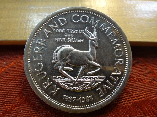 Krugerrand Commemorative 1967-1983 1 Oz .999 Silver Bullion Round - No Reserve