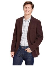 Calvin Klein Mens Slim fit Sport Coat Blazer 36 R Brown Solid Stretch Wool