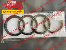 Audi Front Gloss Black Badge RING RINGS Emblem 315 mm