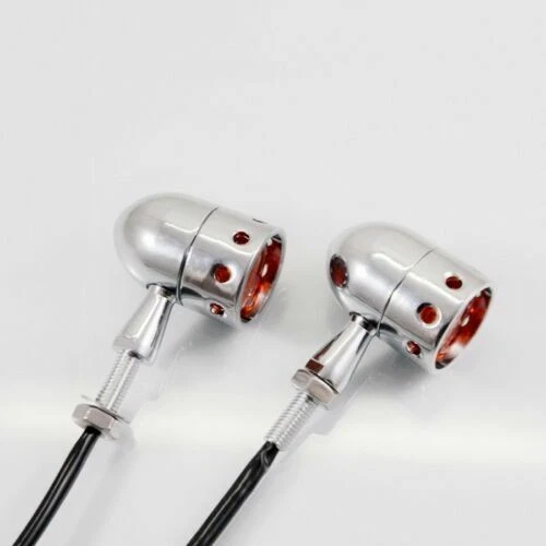 12v Metallo retrò Indicatori di direzione Indicator Light Moto custom Cafe Racer - Bild 3 von 4