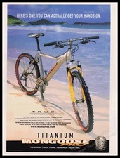 Mongoose Pro Titanium Bicycle 1990s Print Advertisement Ad 1999 Beach