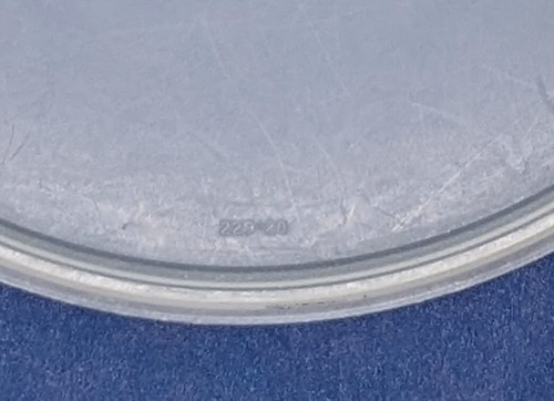 Tupperware "Y" Seal Replacement Lid #229-28 Sheer with Tab Made in U.S.A. - Bild 3 von 4