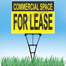 18"x24" COMMERCIAL SPACE FOR LEASE Outdoor Yard Sign & Stake Lawn Real Estate