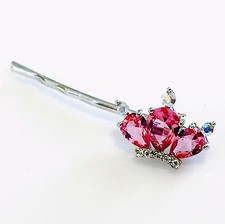 USA BOBBY PIN Hair Clip using Swarovski Crystal Hairpin Wedding Crown Pink