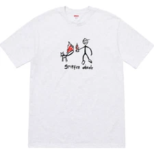 NEW SUPREME®/SPITFIRE® CAT T-SHIRT ASH L