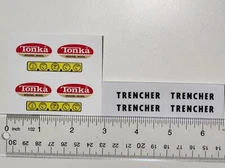 Tonka Trencher Sticker Set, Tonka Track Backhoe Trencher Stickers, 1960s 