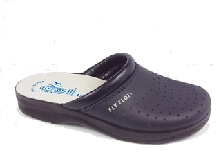 Ciabatte Sanitarie Flyflot Uomo - Made In Italy Pelle Blu E Bianco