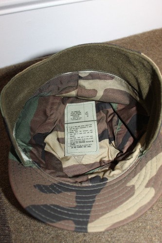 Original (19)89 dated U.S. Army Woodland Camo Patrol Cap, Size 6-5/8 - Picture 6 of 8