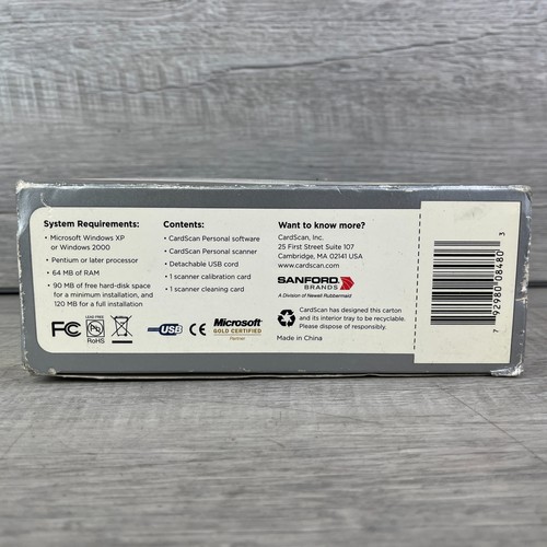 DYMO CardScan Personal Silver Contact Manager Compact Business Card Scanner - Picture 4 of 4