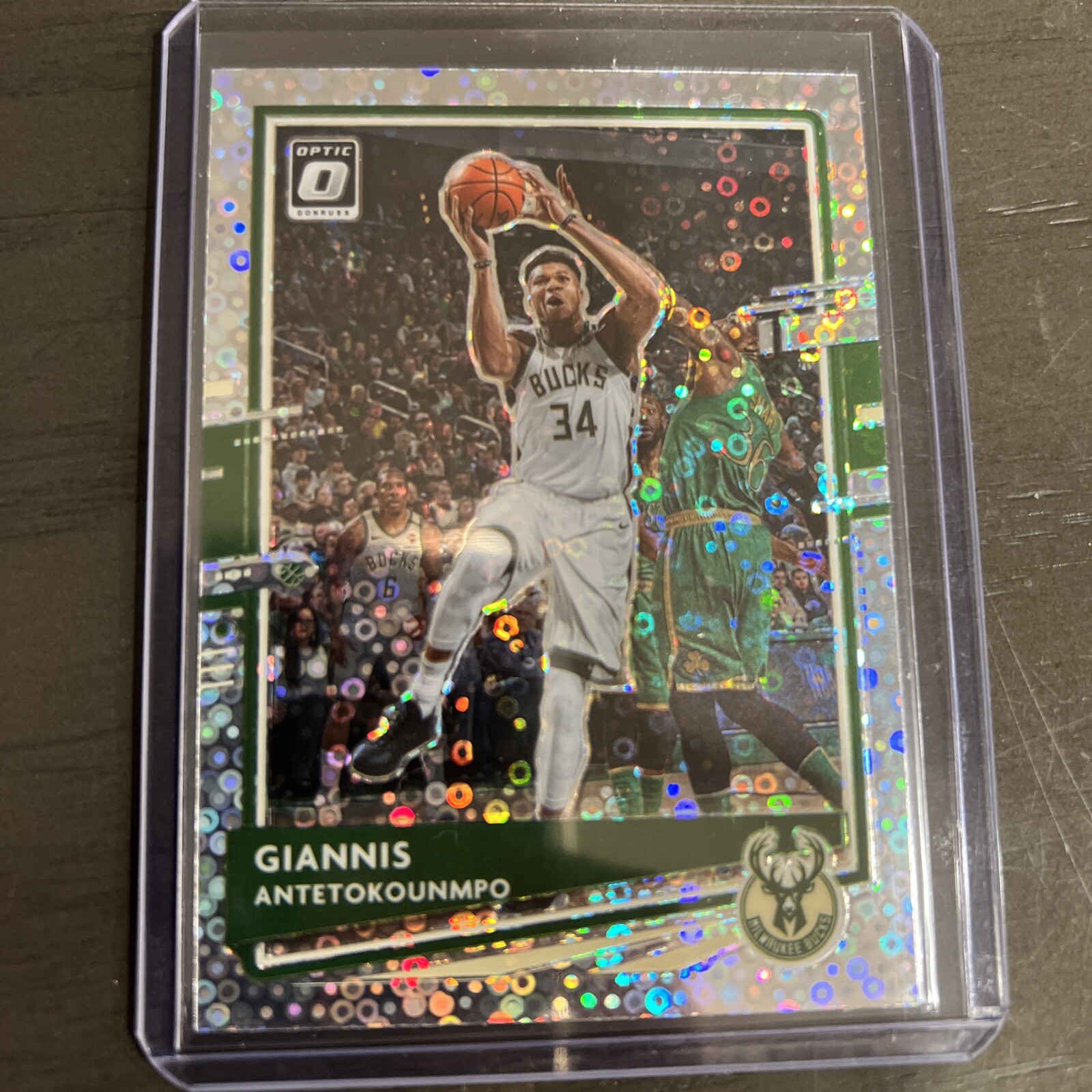 2020-21 Donruss Optic Giannis Antetokounmpo Fast Break Disco Bucks Card 29