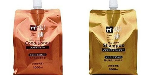 Kumano oil horse oil shampoo 1000ml + horse oil conditioner 1000ml refill Japan - Picture 6 of 6