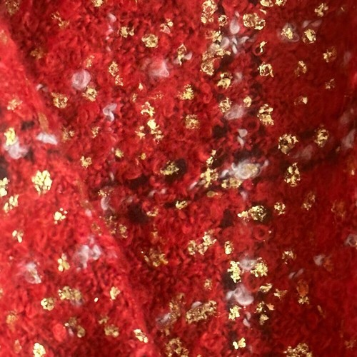 Plush Tweed Shine Ruana WrapChico’s OneSize Red with a touch of shine - Picture 14 of 16