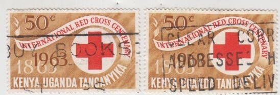 KENYA UGANDA TANGANYIKA 1963. Red Cross Slogan Cancel Clear Addresses Speed ... 