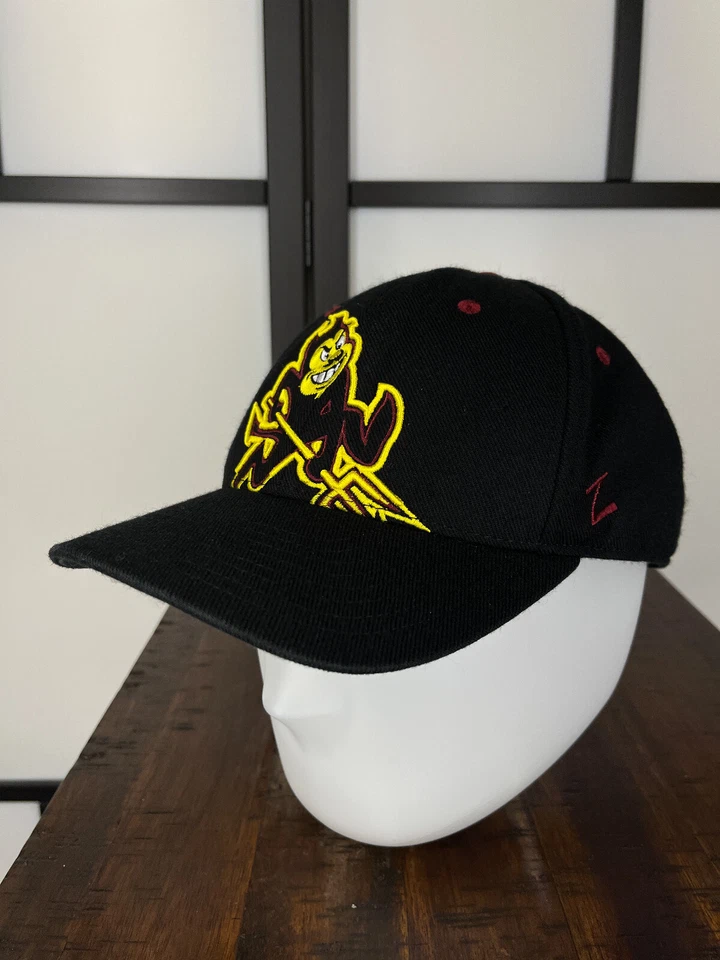 VTG Arizona State Sun Devils Hat Cap Fitted Adult 7 3/4 Black NCAA Zephyr Wool - Image 4 of 4