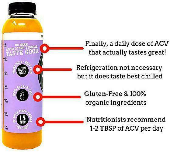 The Twisted Shot Organic Apple Cider Vinegar Shots with Turmeric