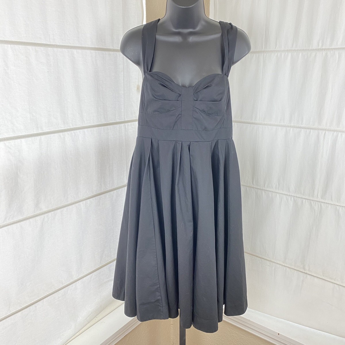 strapless open back dress Eliva Long Sleeve Pleated Utility Blue Dress (Size 0)