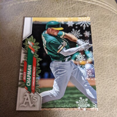 rare 2020 baseball cards 2020 Topps Holiday #HW178 MATT CHAPMAN Oakland A's Rare BASE BASEBALL CARD
