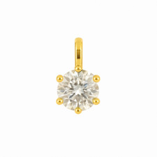 Echt Gold 585 Solit&auml;r Anh&auml;nger 1,00 ct Brillant Lab Grown Diamant Krappenfassung