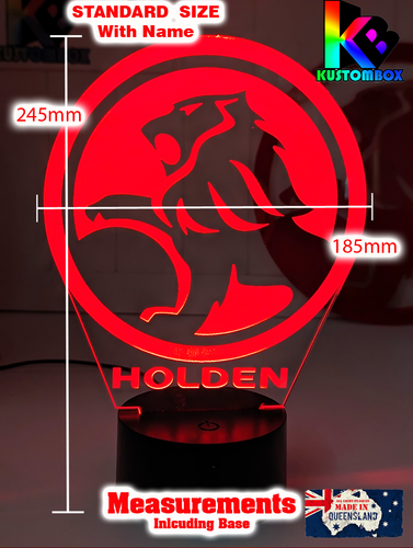 HOLDEN CAR LOGO PERSONALISED NAME 3D LED Night Light Colour Change Mancave Lamp - Picture 8 of 16