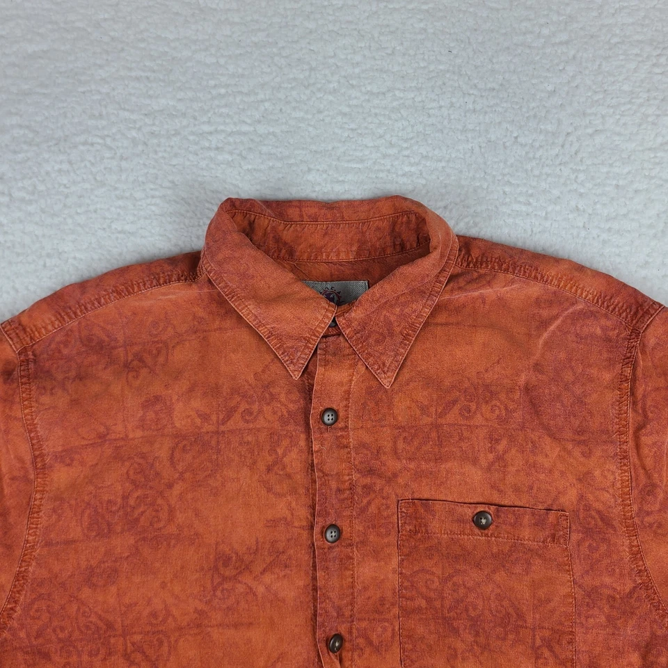 The Territory Ahead Dress Shirt Mens XL Dark Orange Aztec Hawaiian Button Up - Image 3 of 4
