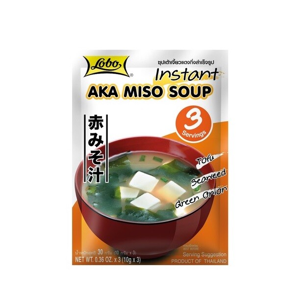 Sopa de miso también conocida como tofu + algas Wakame 30 g sopa instantánea da como resultado 3 x 160 ml sopa de miso