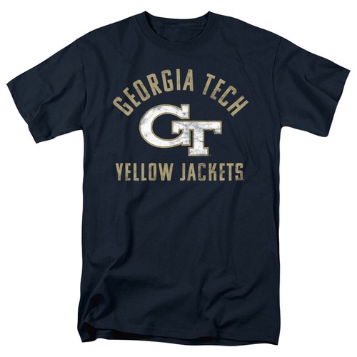Georgia Tech Adult T-Shirt Yellow Jackets Logo, Navy, S-5XL
