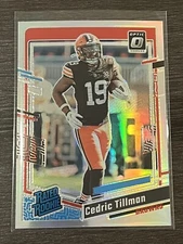 2023 Optic Football Cedric Tillman Rated Rookie Silver Holo Prizm No.224