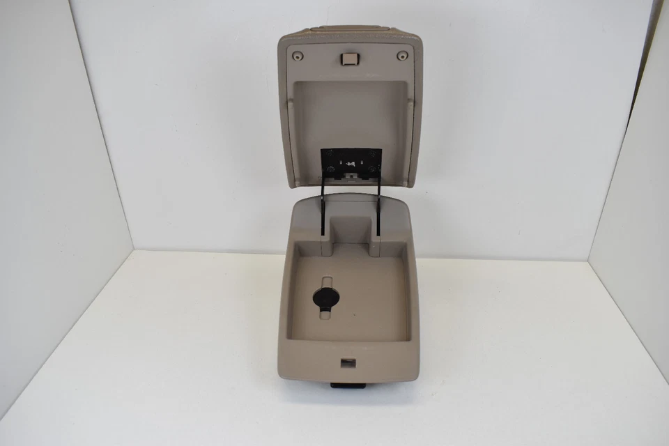 2007-2009 Kia Spectra Center Console Beige Leather Armrest Lid Storage OEM - Image 4 of 4