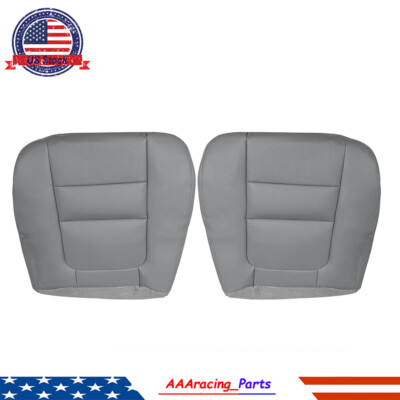 Driver Passenger Bottom Leather Seat Cover Gray For 2001 Ford F250 F350 Lariat