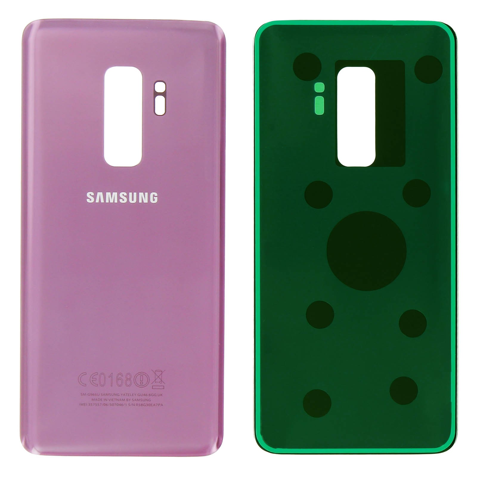 Copribatteria d'origine Galaxy S9 Plus en verre trempé violet de haute qualité
