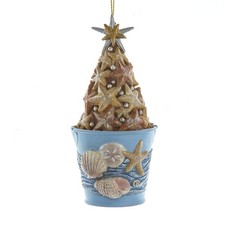 Kurt Adler 5 Inch Bucket of Starfish with Sand Ornament